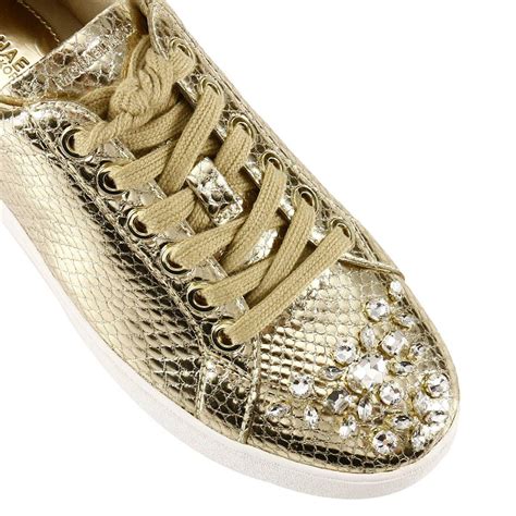 sneaker michael kors weiß gold|Michael Kors black gold sneakers.